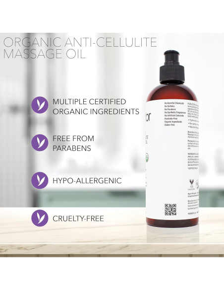 Aceite de Masaje Orgánico Anticelulitis PURA D'OR 473ml Aceite de Masaje Orgánico Anticelulitis PURA D'OR 473ml