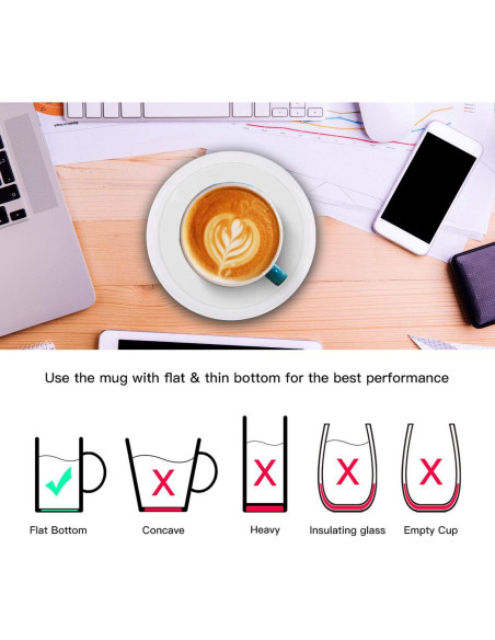 Calentador de Taza Inducción BESTINNKITS 14oz Blanco Calentador de Taza Inducción BESTINNKITS 14oz Blanco