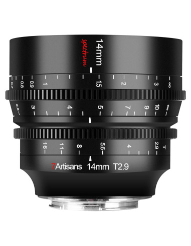 Lente Cine 7artisans 14mm T2.9 Ultra Gran Angular 1.27kg