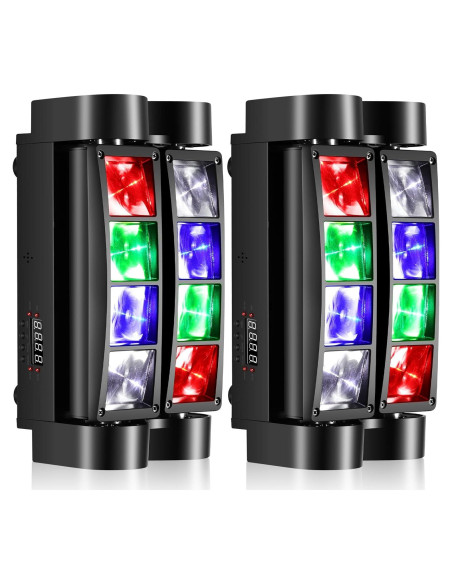 Luces de Cabeza Móvil Czgor 2 Paquete RGBW 8x3W DMX Luces de Cabeza Móvil Czgor 2 Paquete RGBW 8x3W DMX