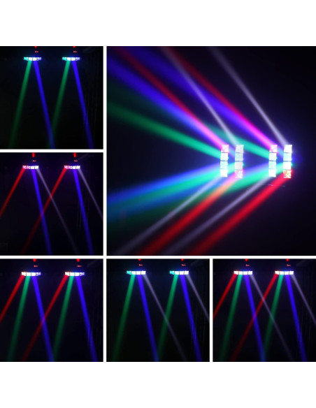 Luces de Cabeza Móvil Czgor 2 Paquete RGBW 8x3W DMX Luces de Cabeza Móvil Czgor 2 Paquete RGBW 8x3W DMX