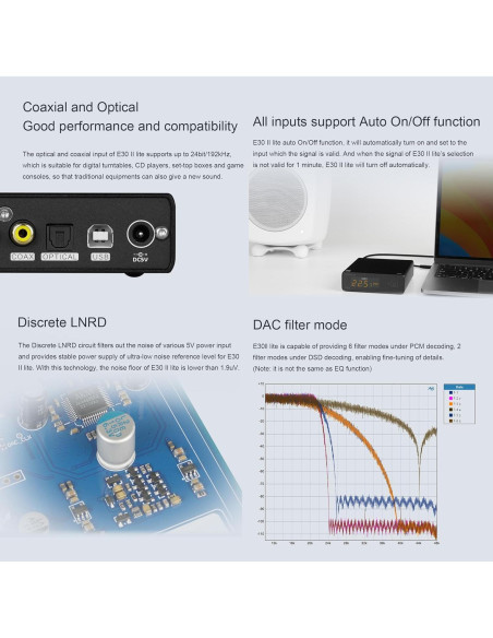 DAC Preamp KGUSS E30II lite Hi-Res 32Bit/768kHz Plata DAC Preamp KGUSS E30II lite Hi-Res 32Bit/768kHz Plata