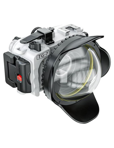 Carcasa impermeable Sea Frogs para Olympus TG-7 con lente gran angular