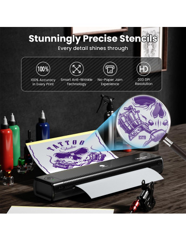 Impresora de Tatuajes Phomemo TP81 Bluetooth + 10 Papeles