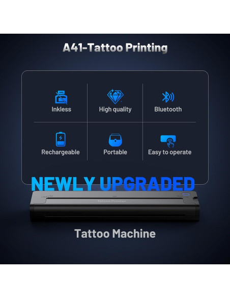 Impresora de Tatuajes EXTOLINK A41 Inalámbrica 2600mAh Impresora de Tatuajes EXTOLINK A41 Inalámbrica 2600mAh