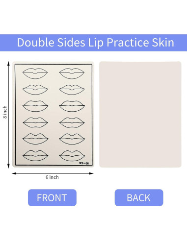 6 Hojas Piel de Práctica Labios Maitys Doble Cara 15x20cm