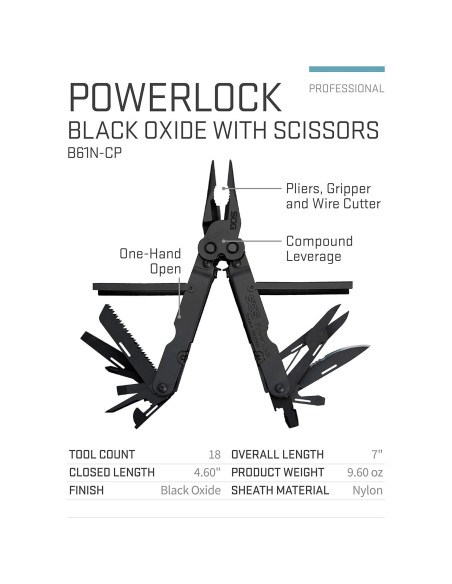Multi-Herramienta SOG PowerLock + Flint Supervivencia Multi-Herramienta SOG PowerLock + Flint Supervivencia