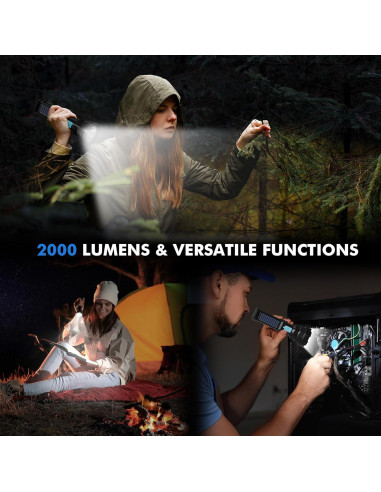 Linterna LED Solar Rumiom SDT-1 2000 Lúmenes Impermeable