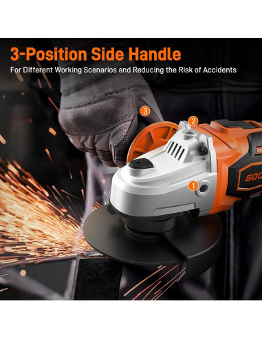 Amoladora Angular Inalámbrica GOCHIFIX 20V 4.5" con Batería
