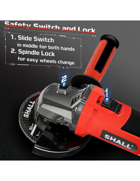 Amoladora Angular SHALL 4.5" 900W 12000 RPM con Discos y Protectores Amoladora Angular SHALL 4.5" 900W 12000 RPM con Discos y Protectores