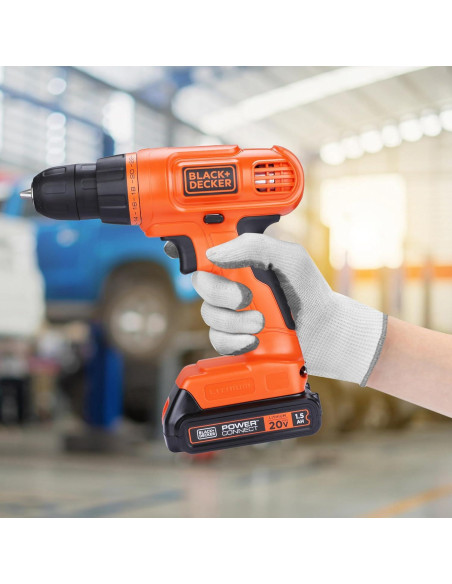 Taladro Inalámbrico BLACK+DECKER 20V MAX + Kit 34 Piezas Taladro Inalámbrico BLACK+DECKER 20V MAX + Kit 34 Piezas
