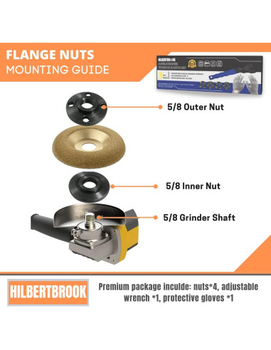 Llave de Tuerca Ajustable HILBERTBROOK para Grinder 4.5-7"