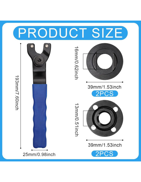 Llave de Amoladora Angular XIHIRCD con 4 Tuercas 193mm Llave de Amoladora Angular XIHIRCD con 4 Tuercas 193mm