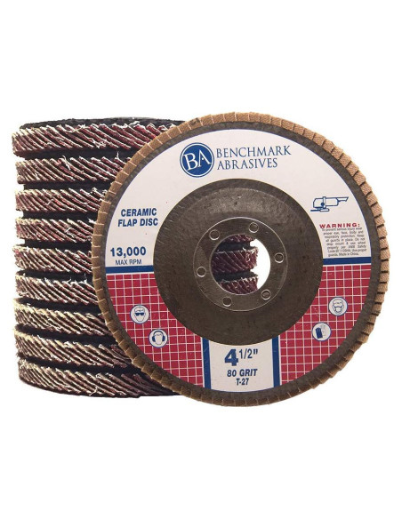 Discos de Aleta Cerámica 4.5" Benchmark Abrasives - Paquete de 10 Discos de Aleta Cerámica 4.5" Benchmark Abrasives - Paquete de 10