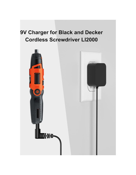 Cargador 9V Black & Decker LI2000 LI3100 Reemplazo 67.8g Cargador 9V Black & Decker LI2000 LI3100 Reemplazo 67.8g