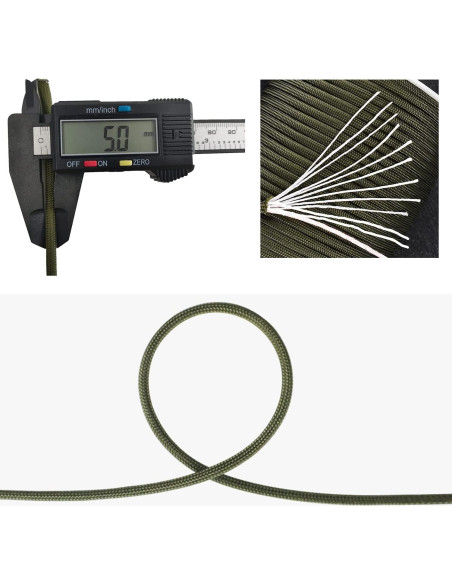 Cuerda Paracord 30,48m JIJI&ZEZE Camuflaje Verde 850lb Cuerda Paracord 30,48m JIJI&ZEZE Camuflaje Verde 850lb