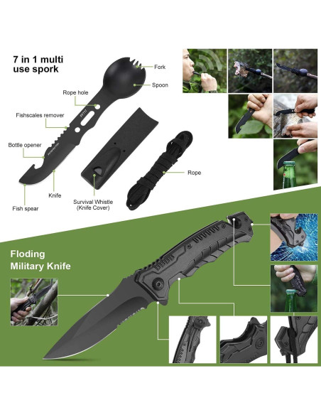 Kit de Supervivencia 32 en 1 Verifygear Verde Táctico Kit de Supervivencia 32 en 1 Verifygear Verde Táctico