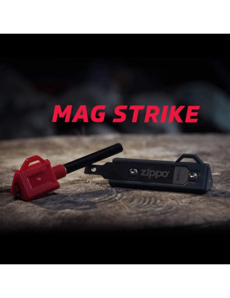 Encendedor Zippo Mag Strike Rojo con Chispas Rápidas Encendedor Zippo Mag Strike Rojo con Chispas Rápidas