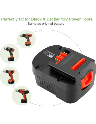 Batería Ni-MH 3600mAh 12V HPB12 Black & Decker Taladro