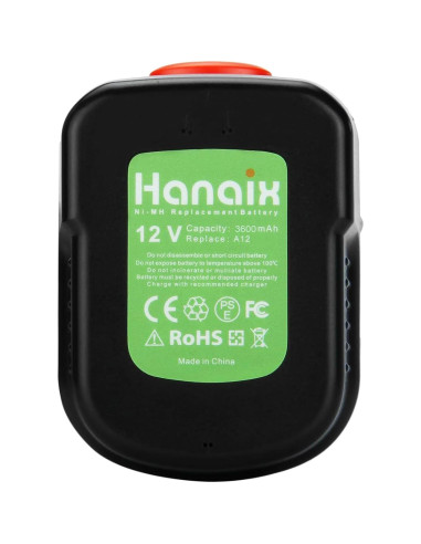 Batería Ni-MH 3600mAh 12V HPB12 Black & Decker Taladro
