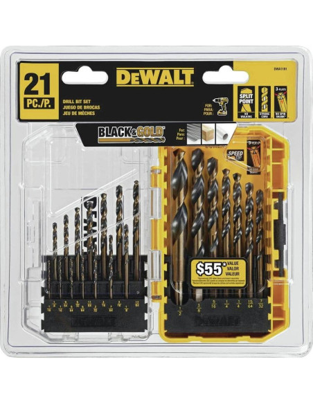 Juego de Brocas DEWALT 21 Piezas Punta Dividida 135 Juego de Brocas DEWALT 21 Piezas Punta Dividida 135