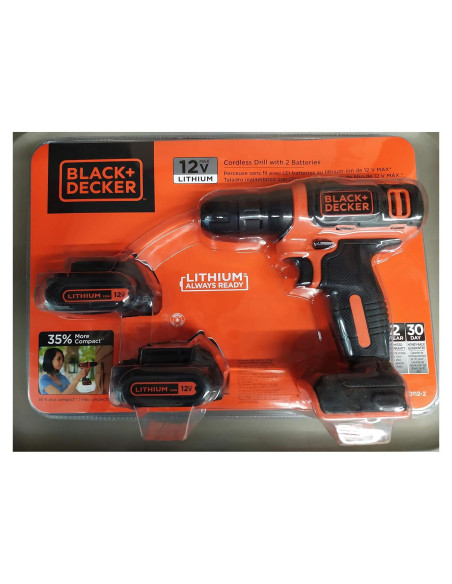 Taladro Inalámbrico 12V Black & Decker BDCD112C con 2 Baterías Taladro Inalámbrico 12V Black & Decker BDCD112C con 2 Baterías