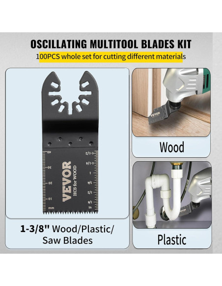 VEVOR 100 Cuchillas de Sierra Oscilante HCS para Madera VEVOR 100 Cuchillas de Sierra Oscilante HCS para Madera