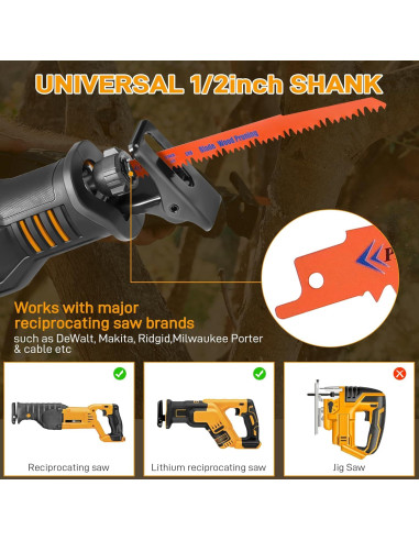 Juego de 14 Hojas de Sierra Recíproca PETOX 15.24cm 22.86cm