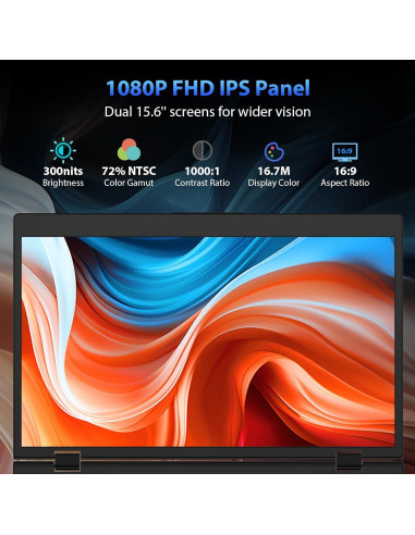 Extensor de Pantalla Triple HotYeah 15.6" FHD USB-C Plegable