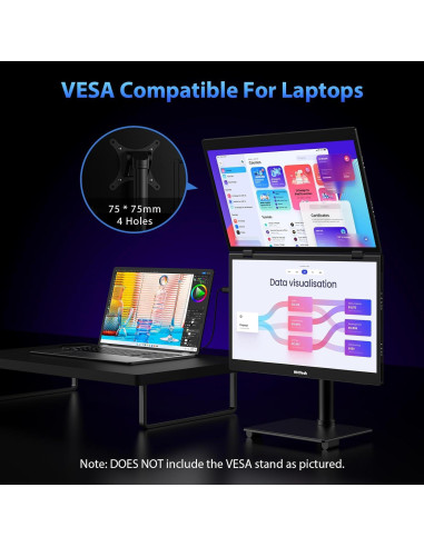 Extensor de Pantalla Triple HotYeah 15.6" FHD USB-C Plegable
