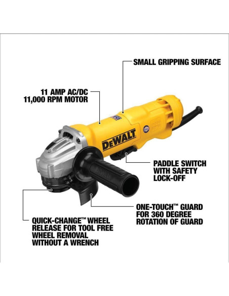 Amoladora Angular DEWALT DWE402W 4.5" 11A 11000 RPM con Cable Amoladora Angular DEWALT DWE402W 4.5" 11A 11000 RPM con Cable