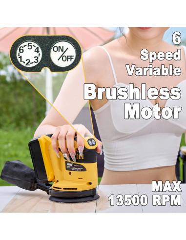 Lijadora Orbital PMLYQ 20V 6 Velocidades 5" Sin Batería