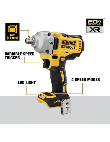 Llave de Impacto Inalámbrica DEWALT 20V DCF892B 600 Nm Llave de Impacto Inalámbrica DEWALT 20V DCF892B 600 Nm