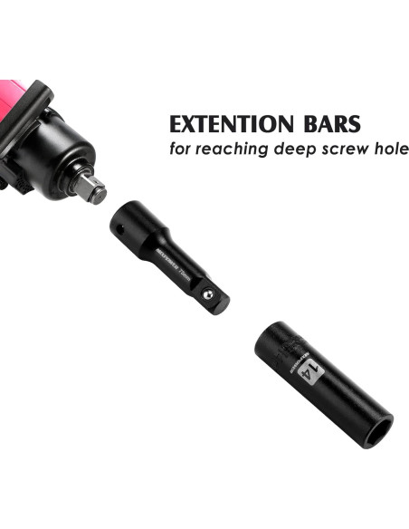 Juego de 25 Piezas de Impacto MIXPOWER 1/2" CR-V Métrico/SAE Juego de 25 Piezas de Impacto MIXPOWER 1/2" CR-V Métrico/SAE