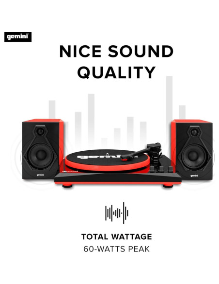 Giradiscos Gemini Sound TT-900 3 Velocidades Bluetooth 50W Giradiscos Gemini Sound TT-900 3 Velocidades Bluetooth 50W