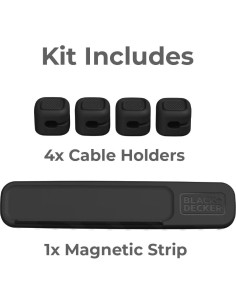 Organizador de Cables Magnético BLACK+DECKER 4 Clips Negro 2