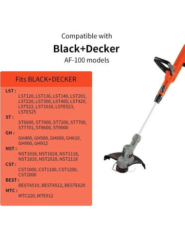 Línea de desmalezadora Black+Decker AF-100 6 bobinas 30 pies