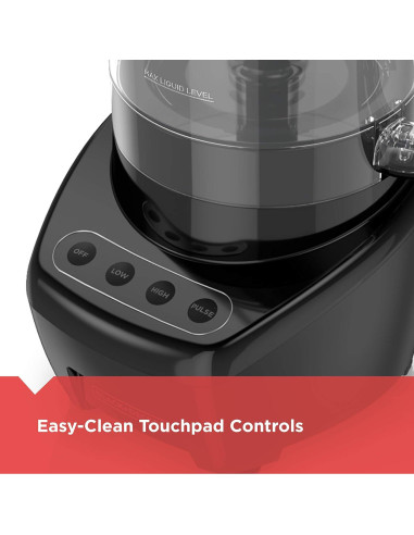 Procesador de Alimentos BLACK+DECKER 8 Tazas 450W Acero Inoxidable