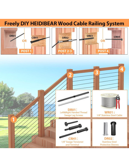 Cable de Acero Inoxidable 500 ft HEIDIBEAR 1/8" Negro Cable de Acero Inoxidable 500 ft HEIDIBEAR 1/8" Negro