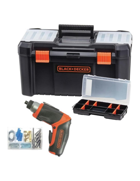 Destornillador Inalámbrico Black & Decker 4V MAX + Caja 40,64 cm Destornillador Inalámbrico Black & Decker 4V MAX + Caja 40,64 cm