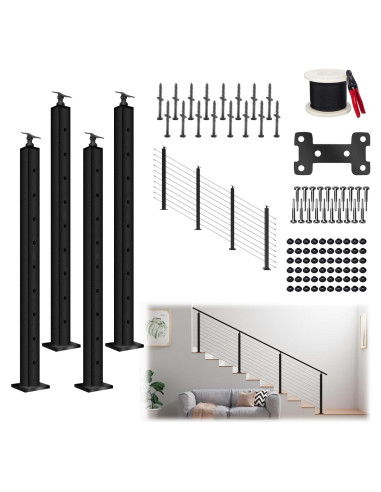 Kit de Poste de Barandilla de Cable 91,44 cm - 4 Piezas