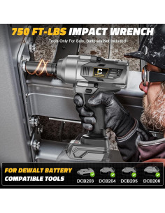 Llave de impacto inalámbrica Cerycose 1/2" 1000N.m LED 2