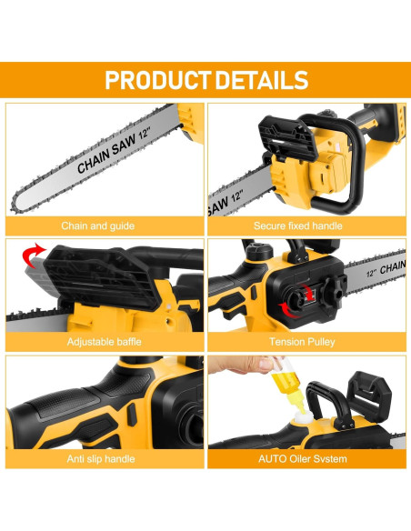 Motosierra inalámbrica Krodrch DW-28 12" sin batería Motosierra inalámbrica Krodrch DW-28 12" sin batería