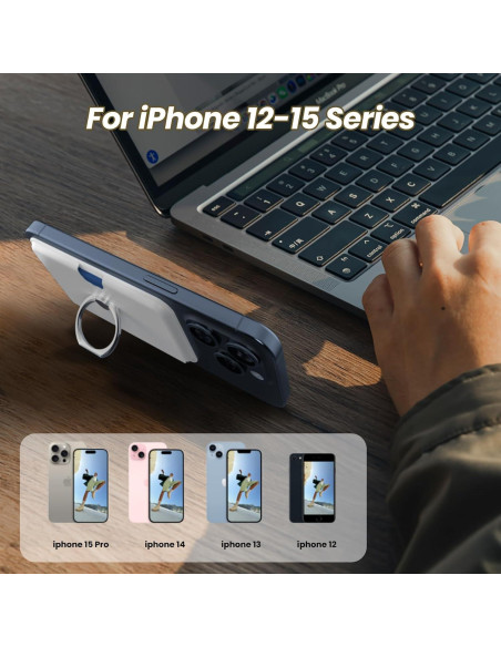 Billetera Magnética BINOCS para iPhone 15/14/13/12 Blanca Billetera Magnética BINOCS para iPhone 15/14/13/12 Blanca
