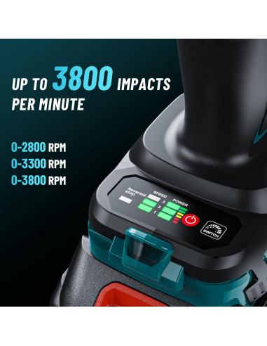 Llave de impacto Seesii WH1000 1600N.m 21V con batería
