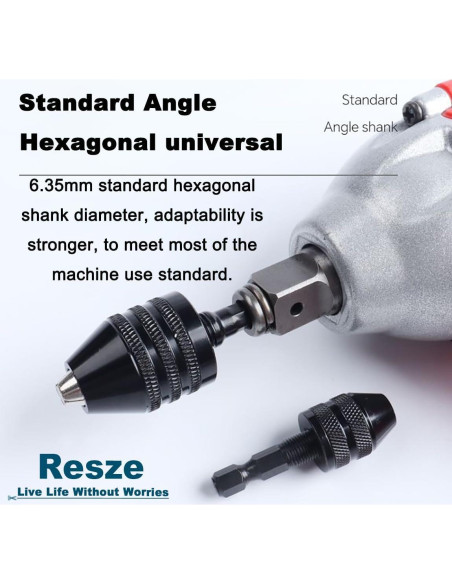 Adaptador Chuck Sin Llave Resze 3 Piezas 0.3-8mm Adaptador Chuck Sin Llave Resze 3 Piezas 0.3-8mm
