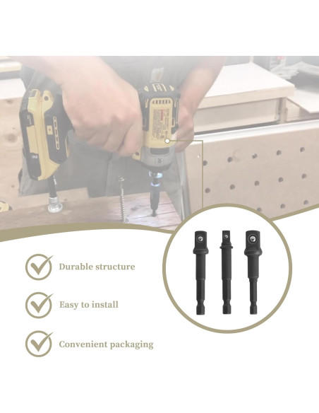 Adaptadores DeWalt DW2541IR 3 piezas 1/4, 3/8 y 1/2 pulgadas Adaptadores DeWalt DW2541IR 3 piezas 1/4, 3/8 y 1/2 pulgadas