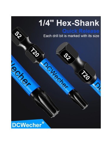 Paquete 10 Puntas Torx T20 5,08 cm Acero S2 Magnéticas