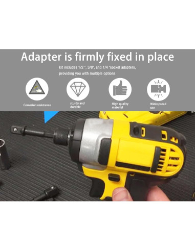 Adaptadores DeWalt DW2541IR 3 piezas 1/4, 3/8 y 1/2 pulgadas
