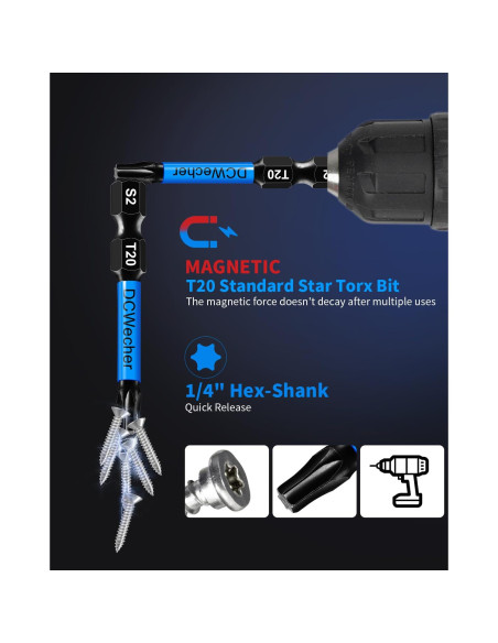 Paquete 10 Puntas Torx T20 5,08 cm Acero S2 Magnéticas Paquete 10 Puntas Torx T20 5,08 cm Acero S2 Magnéticas